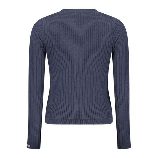 Blue Cotton Women Sweater