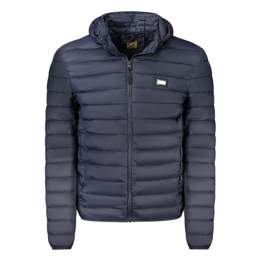 Blue Polyester Men Jacket