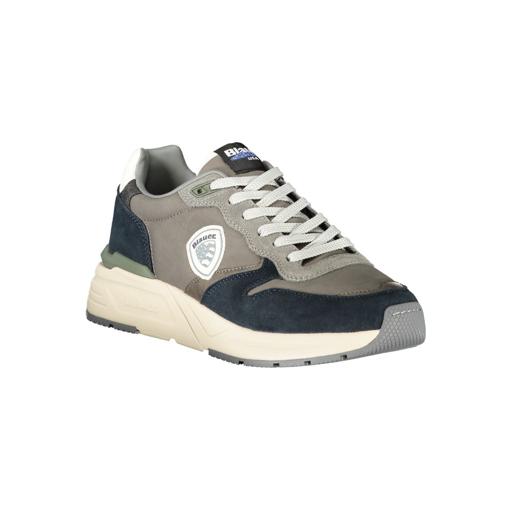 Gray Leather Men Sneaker