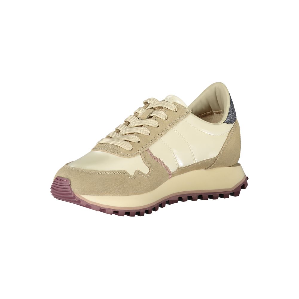 Beige Leather Women Sneaker