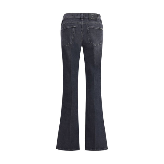 Black Cotton Bootcut Jeans