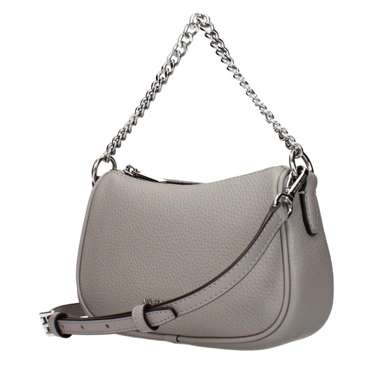 Gray Leather Handbag