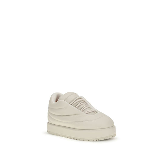 Cream Goatskin Platform Sneakers