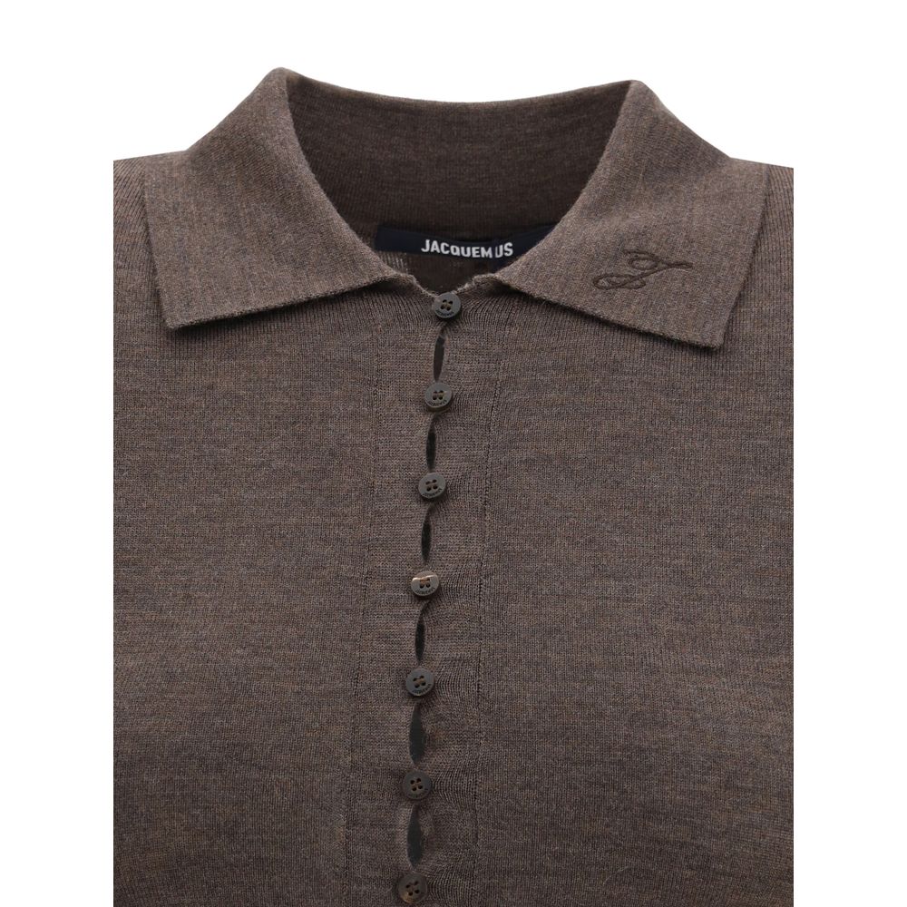 Brown Merino Wool Polo Shirt