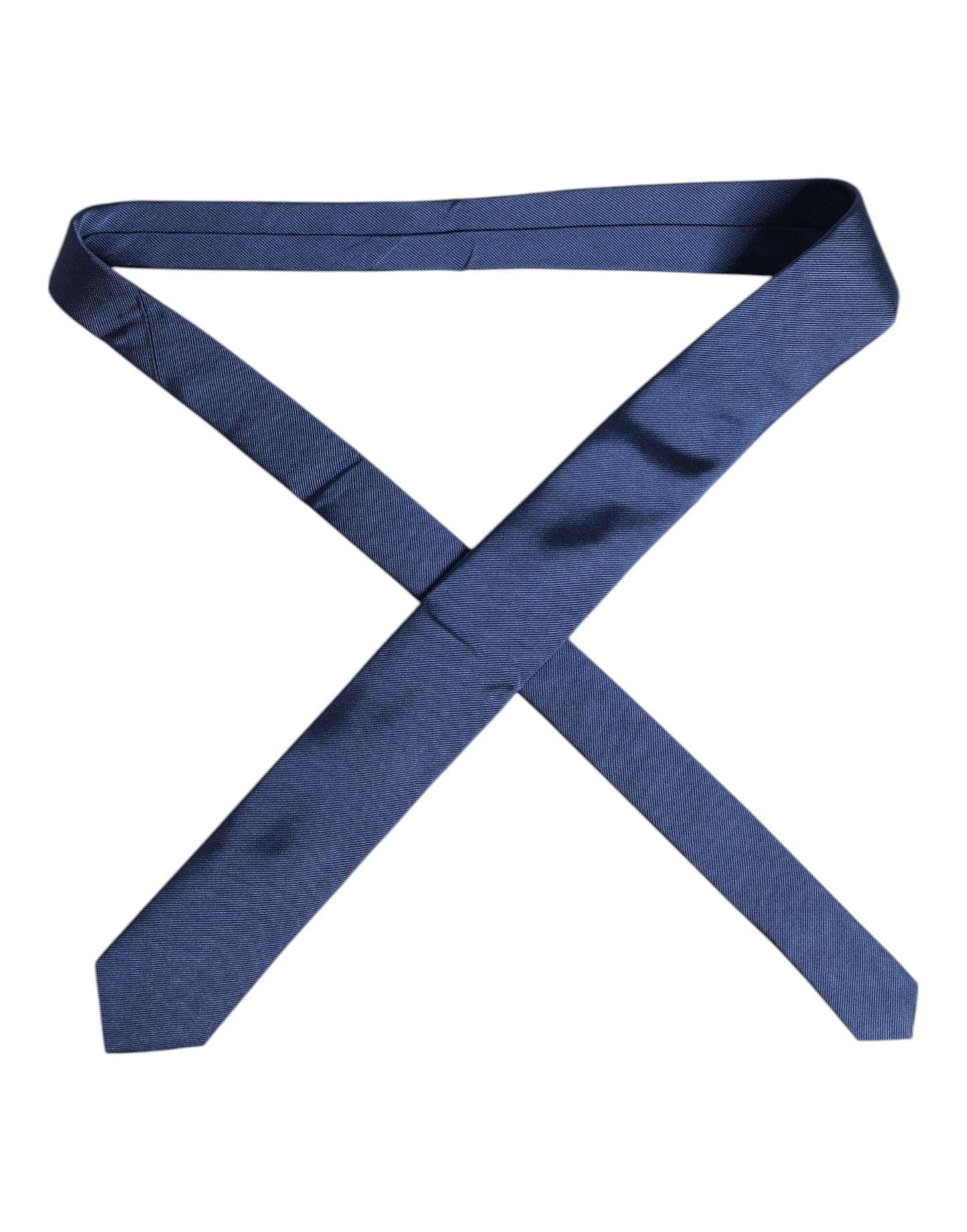 Men Blue Solid Silk Adjustable Necktie Accessory Tie