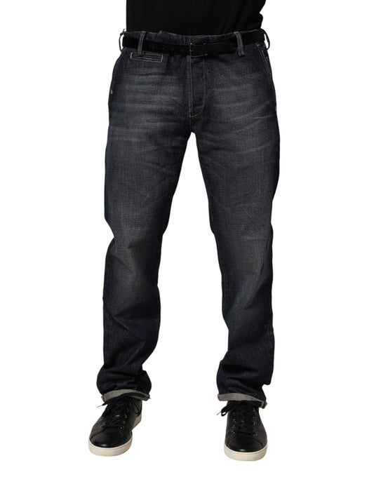 Dark Blue Washed Skinny Men Denim Trouser Jeans