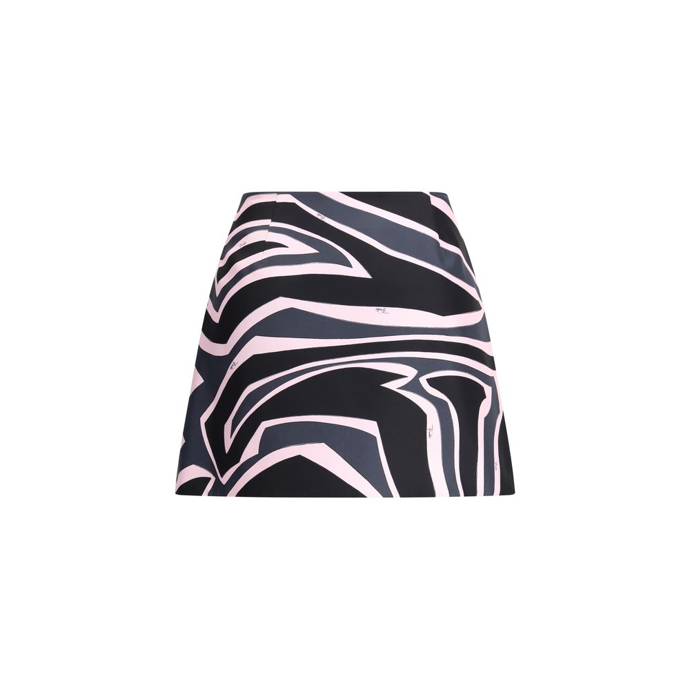 Multicolor Silk Mini Skirt