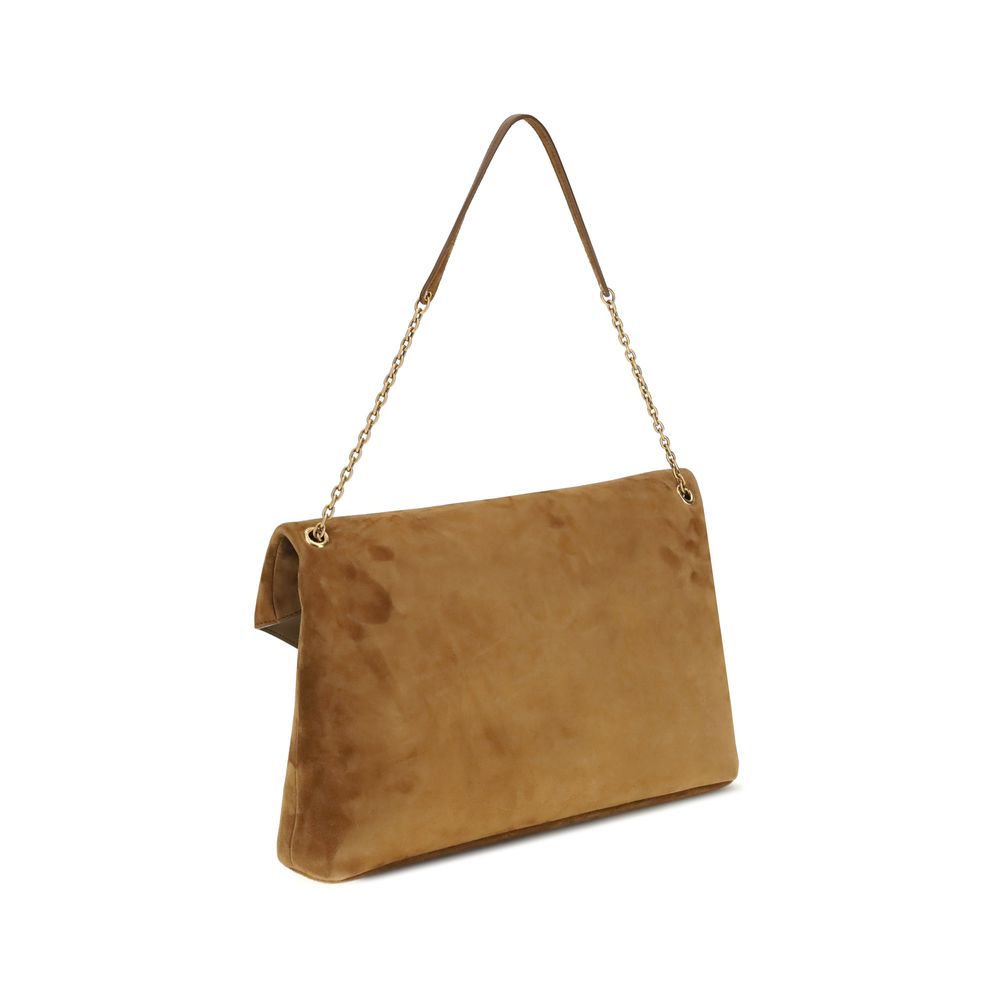 Beige Calf Leather Bos Taurus Shoulder Bag