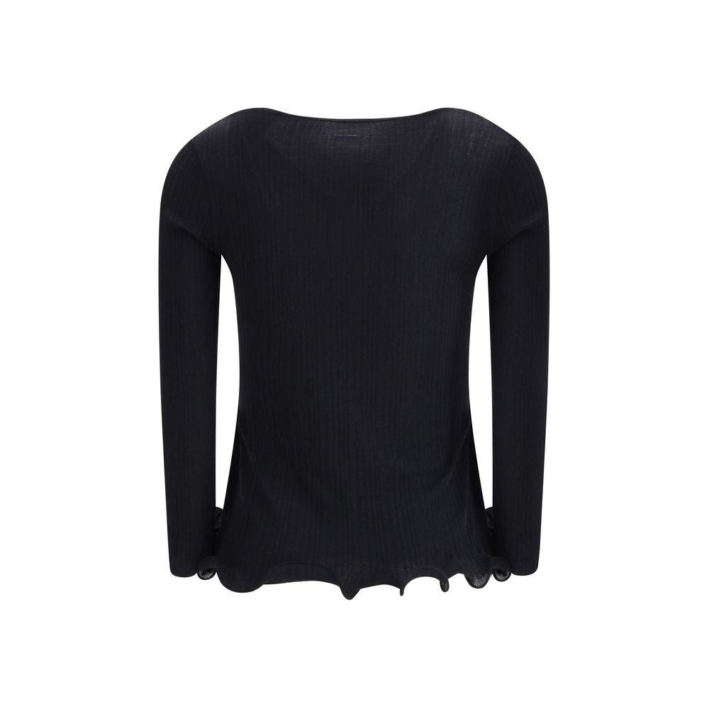 Black Fleece Wool Top