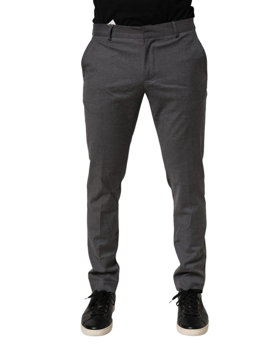 Gray Polyester Formal Dress Trouser Pants