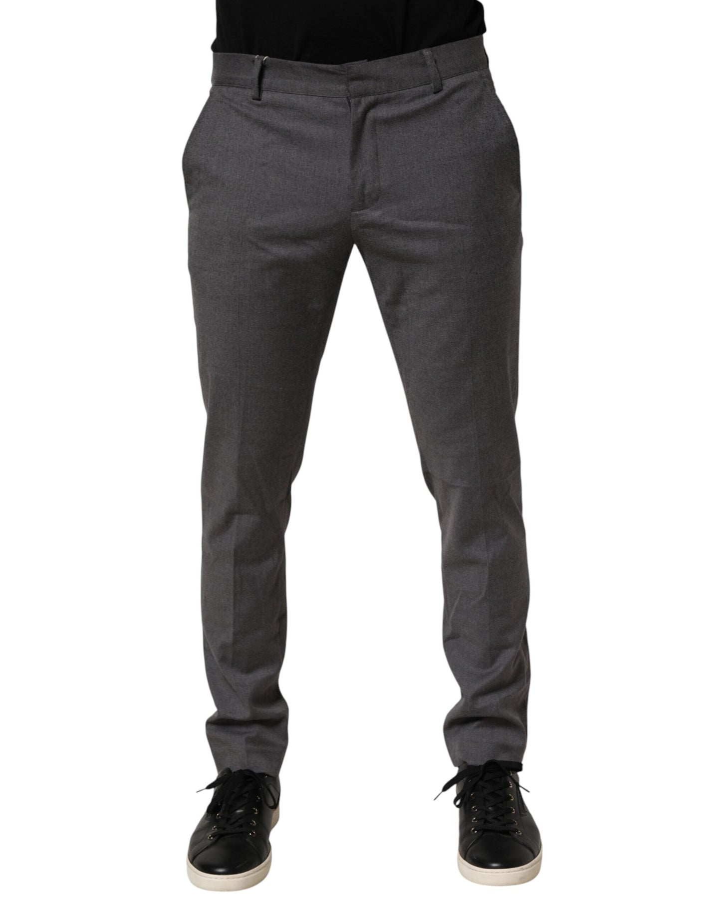 Gray Polyester Formal Dress Trouser Pants
