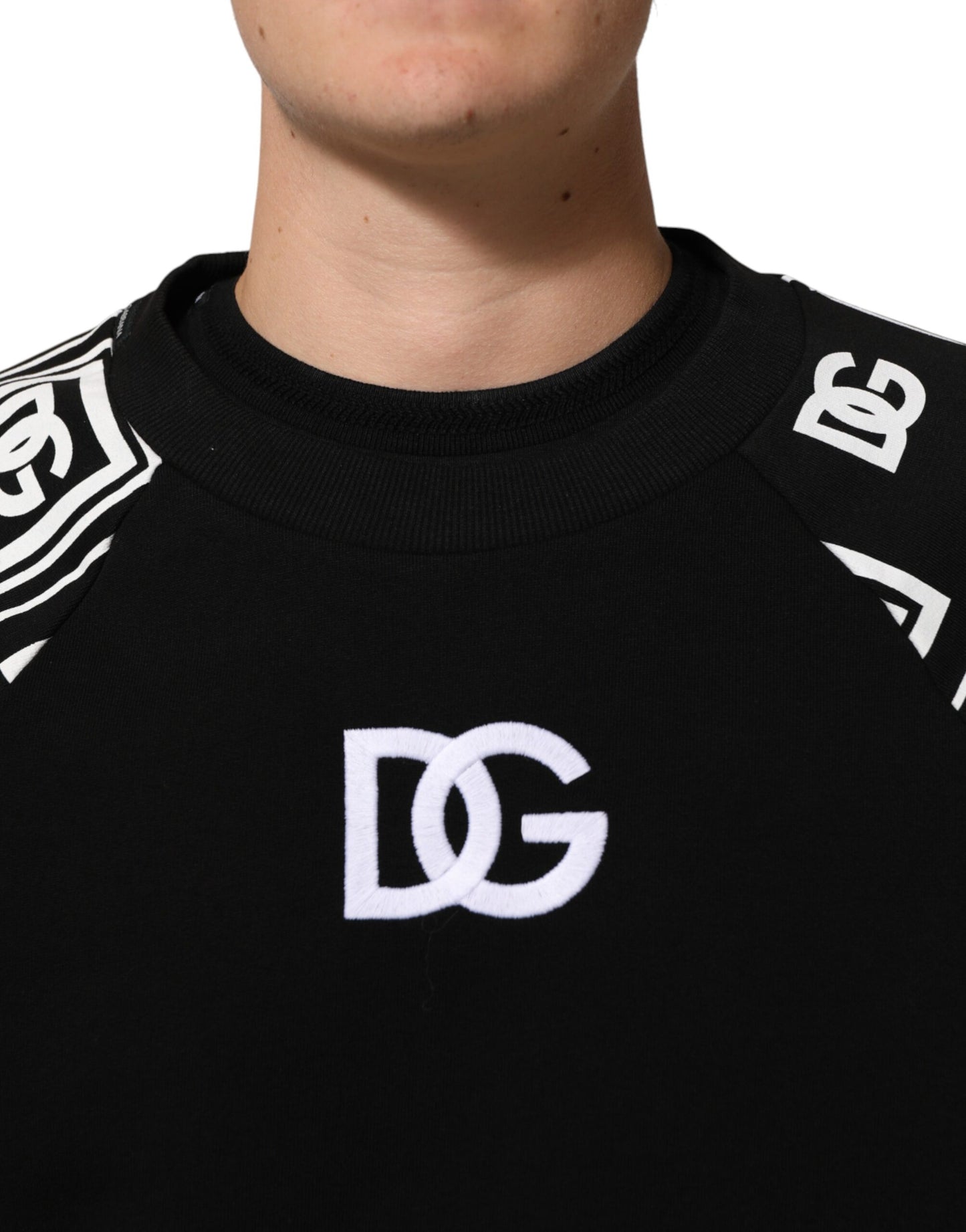 Black D&G Monogram Cotton Sweatshirt Sweater