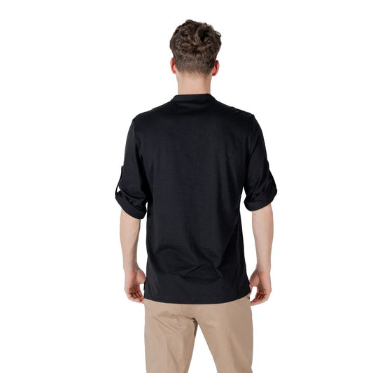Black Cotton Shortsleeve Shirt