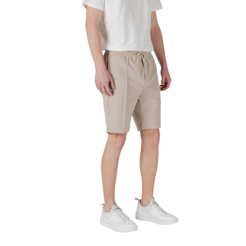 Beige Polyester Bermuda Shorts