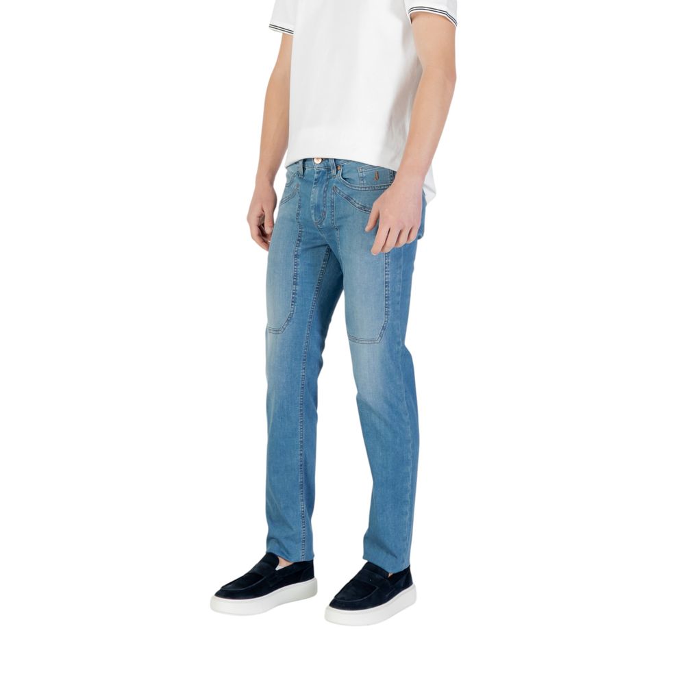 Light Blue Cotton Skinny Jeans