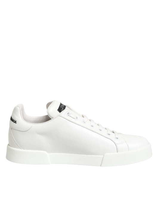 White Leather #DGFamily Casual Sneakers Shoes
