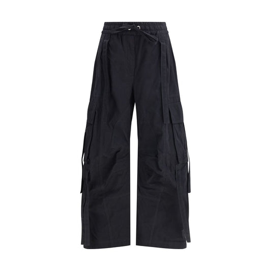 Black Cotton Cargo Pants