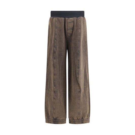 Brown Cotton Casual Pants