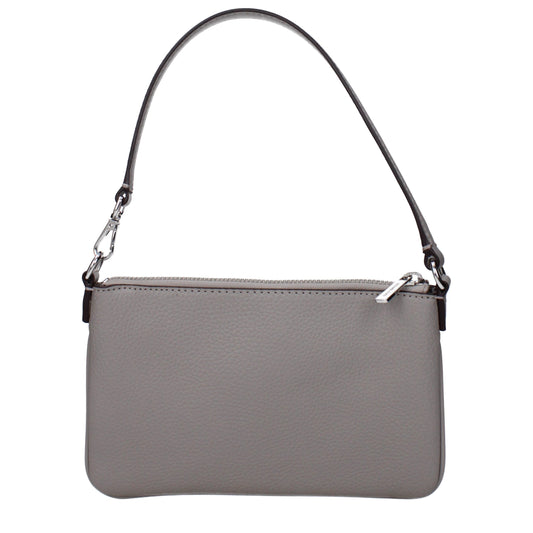 Gray Leather Handbag