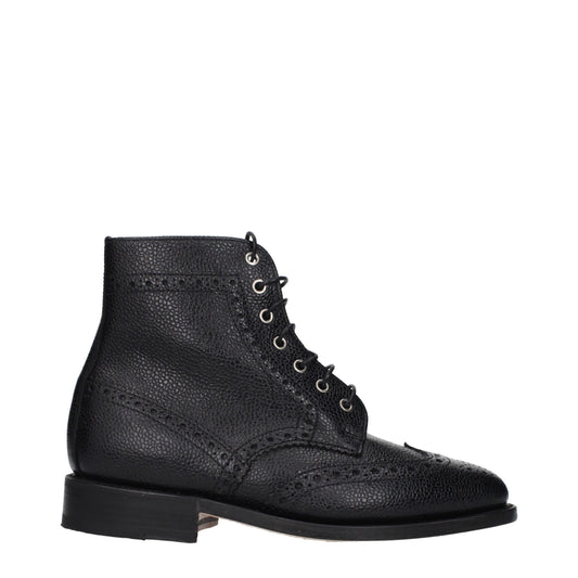 Black Leather Ankle Boots