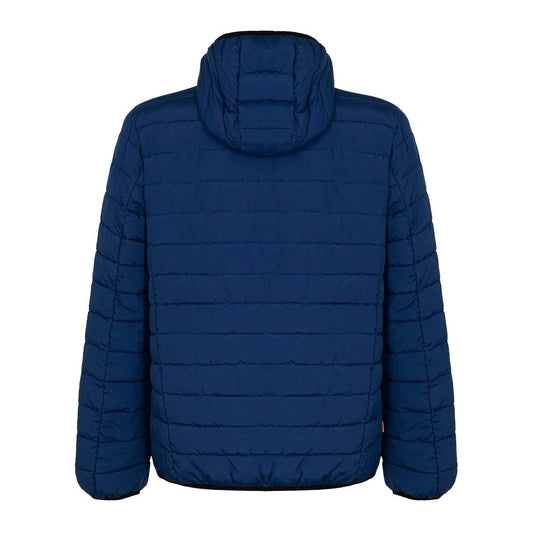 Blue Polyester Men's Quilted Jacket