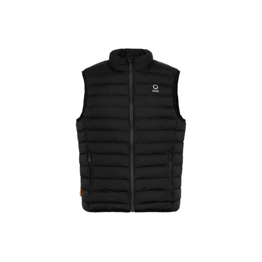 Black Polyester Sleveless Jacket