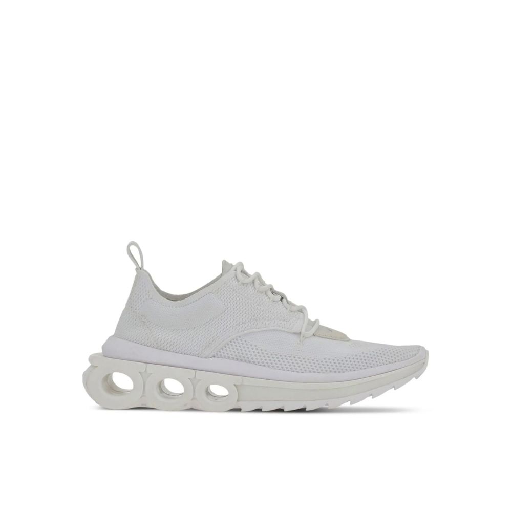 White Nylon Athletic Sneakers