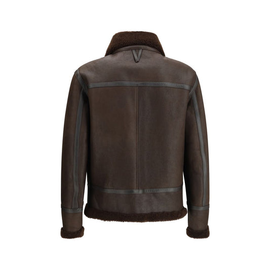 Brown Leather Biker Jacket