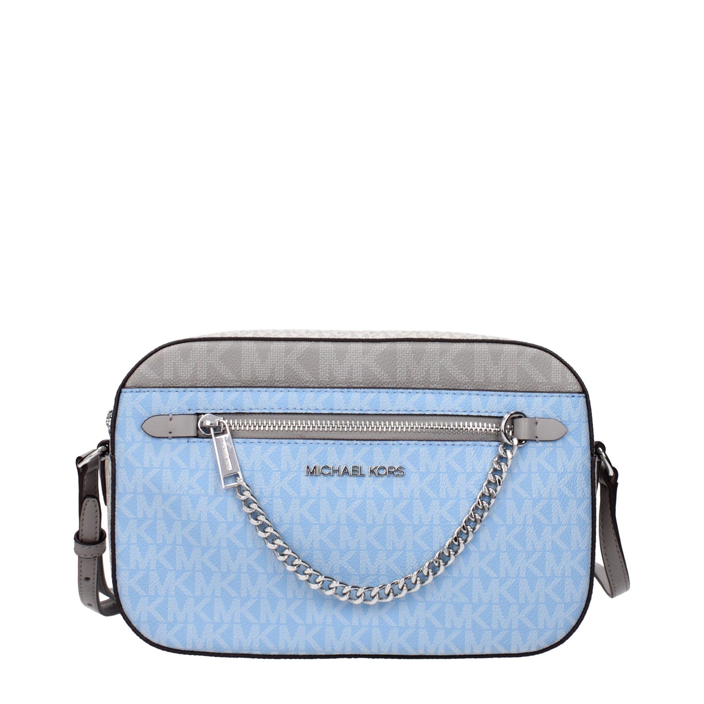 Light Blue Fabric Crossbody Bag