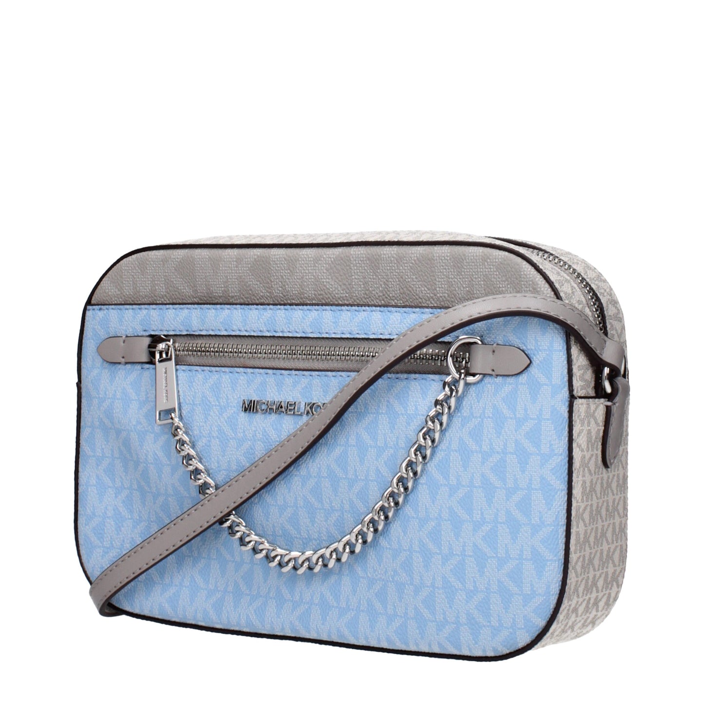 Light Blue Fabric Crossbody Bag