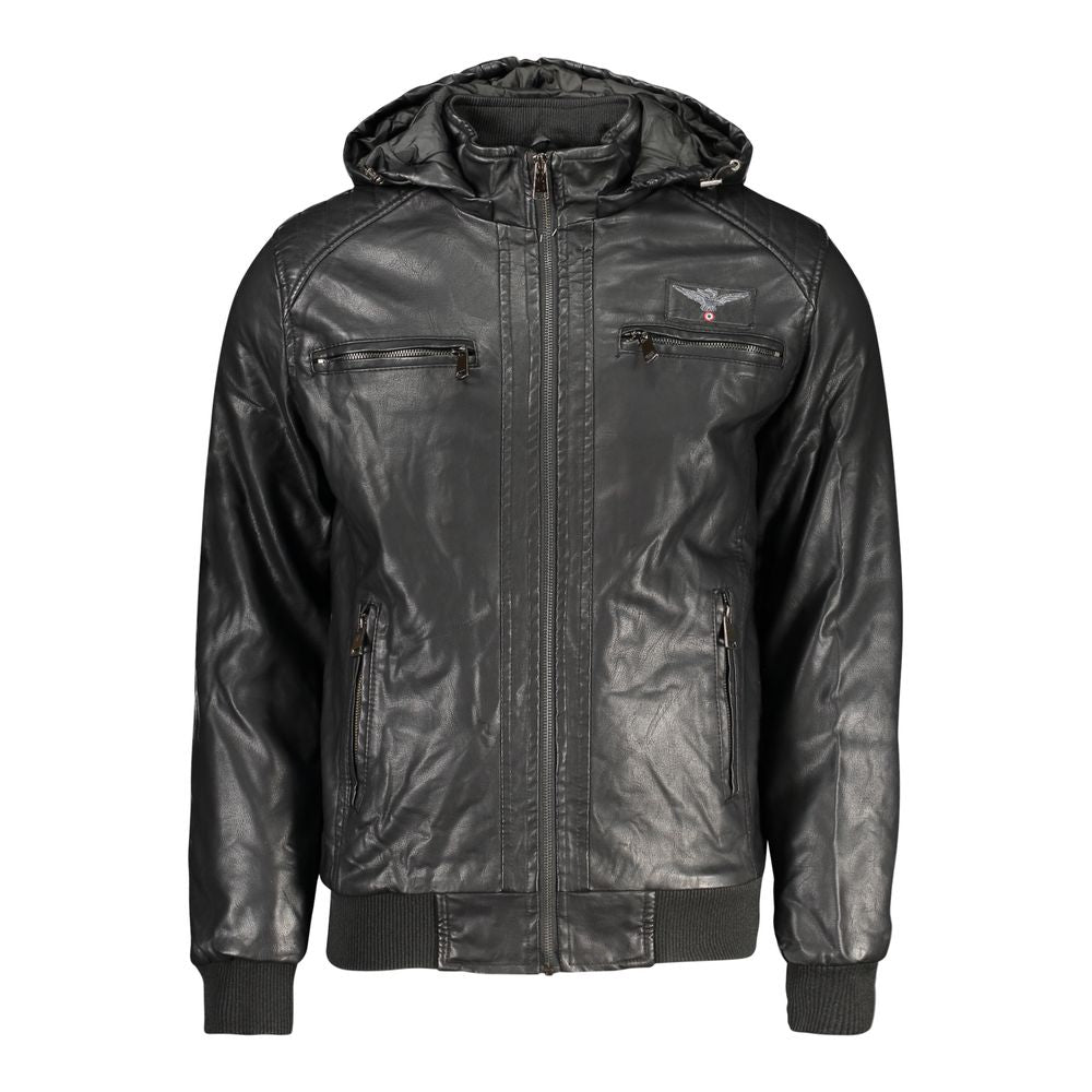 Black Polyester Men's Jacket