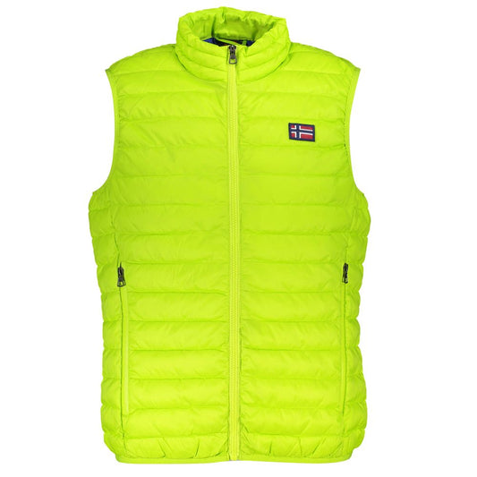 Yellow Polyester Sleveless Jacket