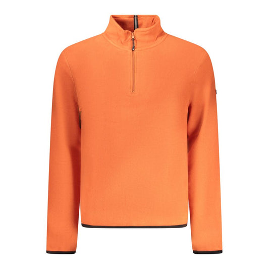 Orange Polyester Men Sweater