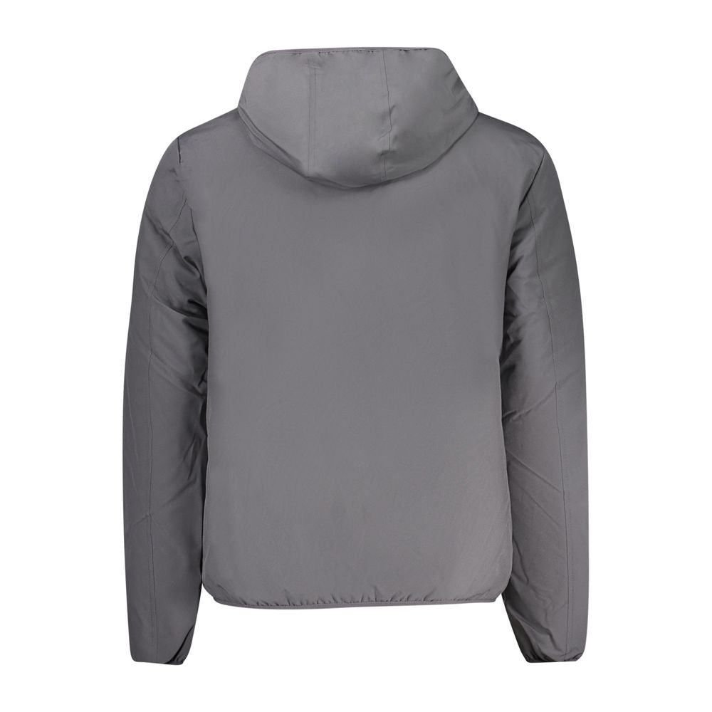 Gray Polyester Men Jacket
