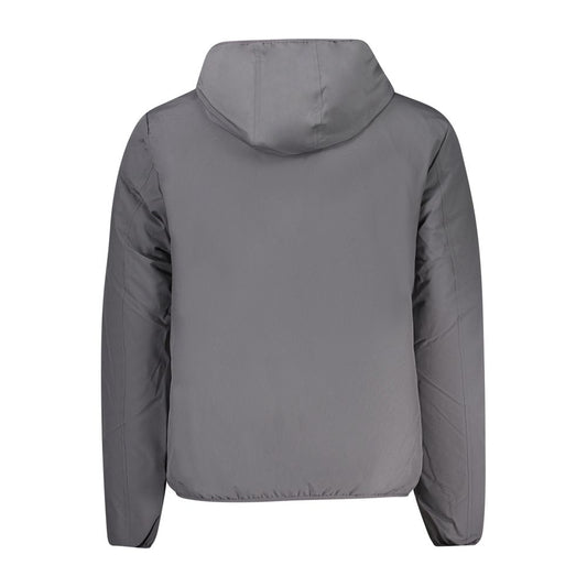 Gray Polyester Men Jacket