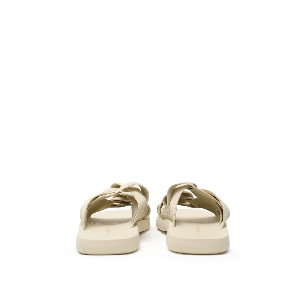 Beige Fabric Slippers