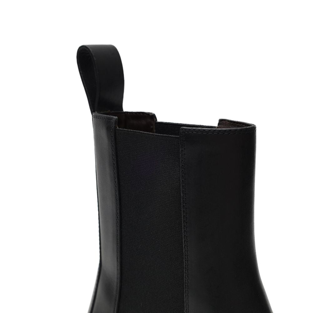 Black Leather Ankle Boots