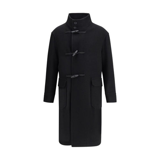 Black Fleece Wool Coat