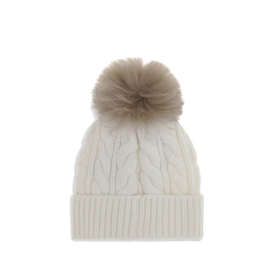 White Fleece Wool Beanie
