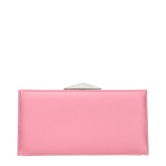 Pink Satin Clutch Bag