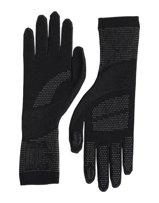 Black DG Logo Cotton Hands Mitten Men Gloves