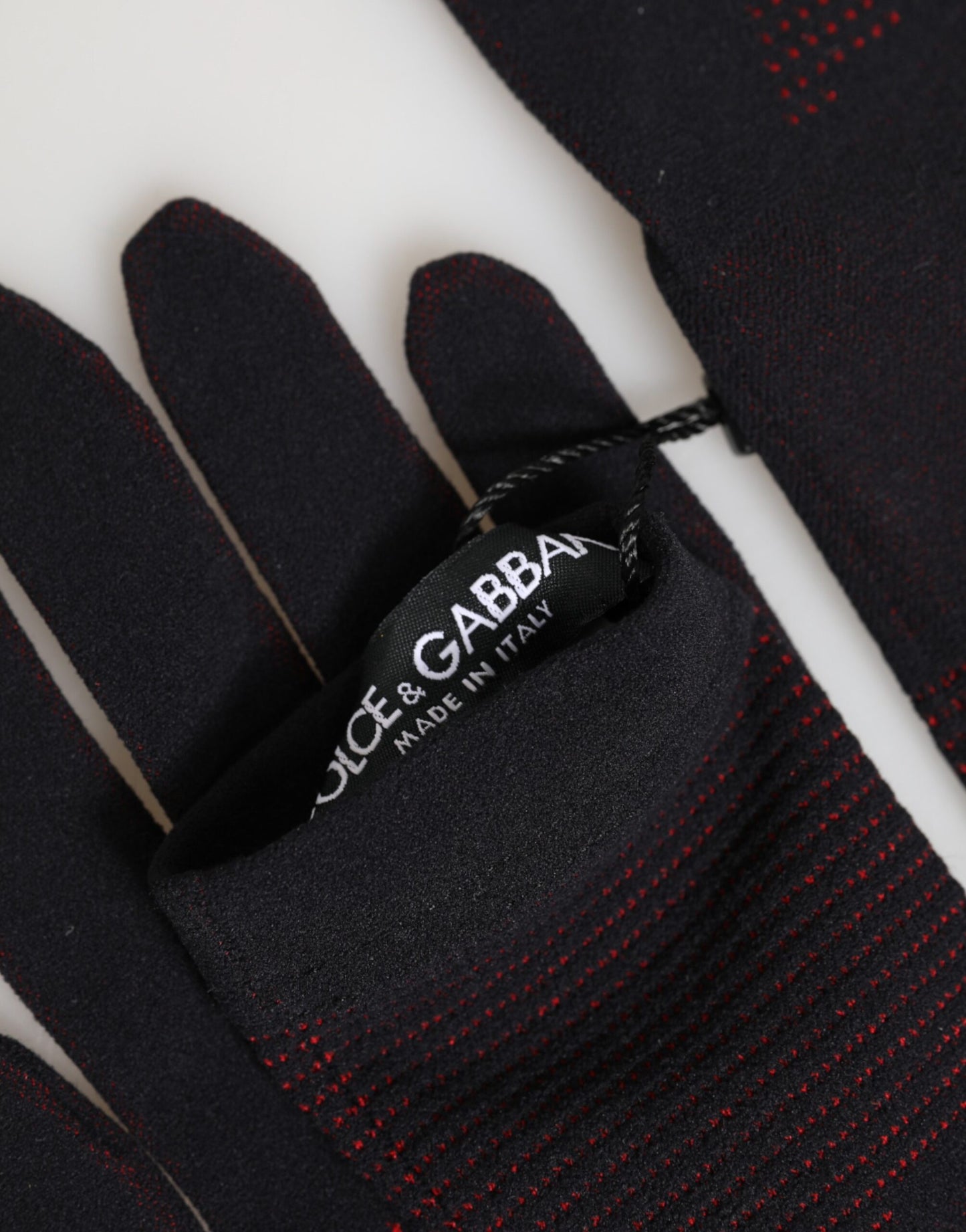 Black DG Logo Cotton Hands Mitten Men Gloves