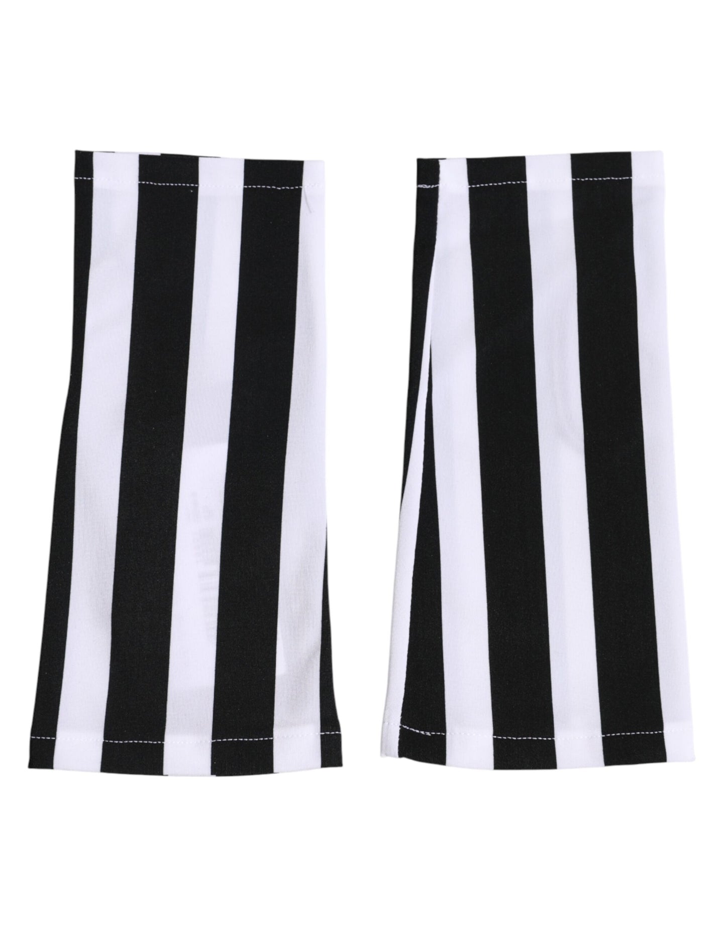Black White Nylon Fingerless Wrist Length Gloves