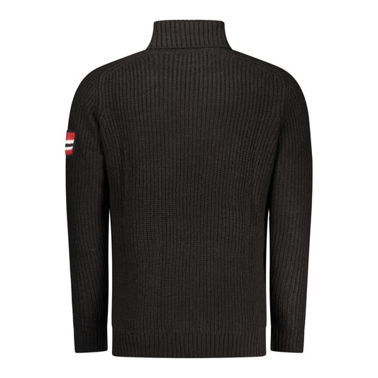 Black Wool Men Sweater