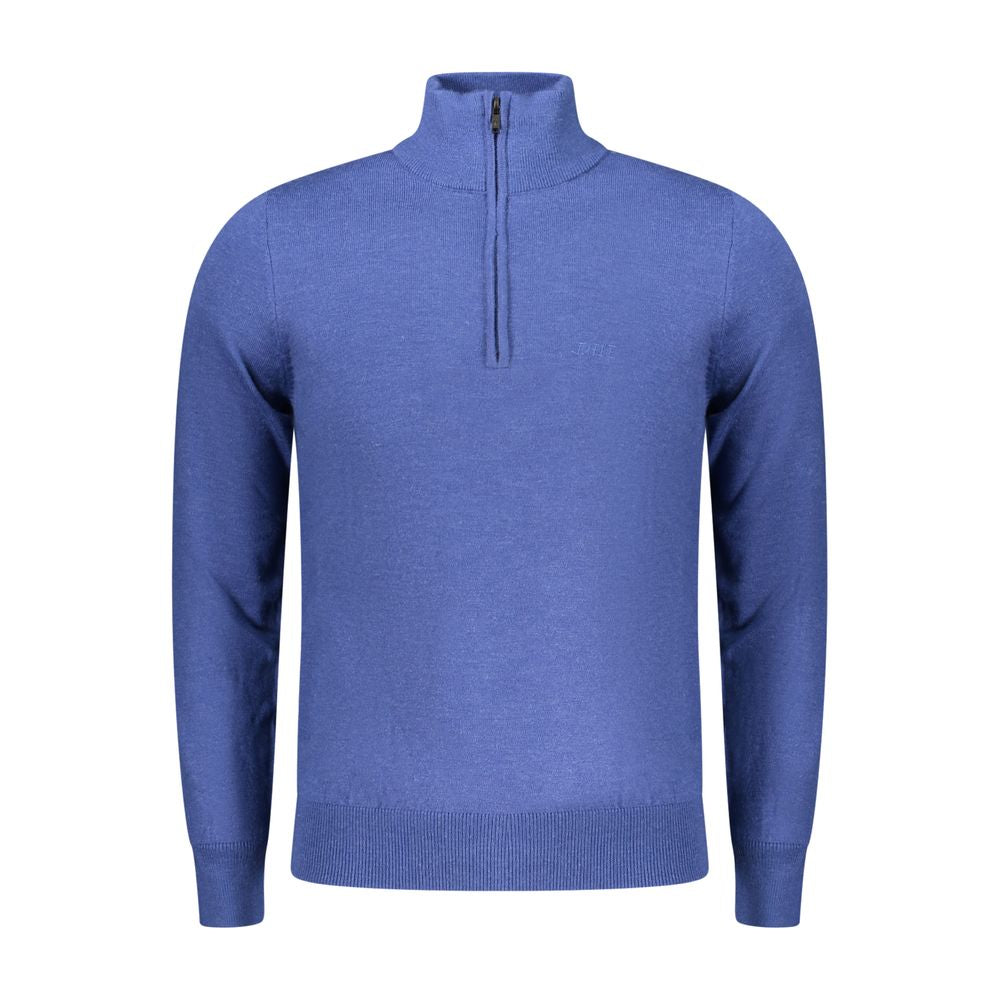 Blue Wool Men Sweater