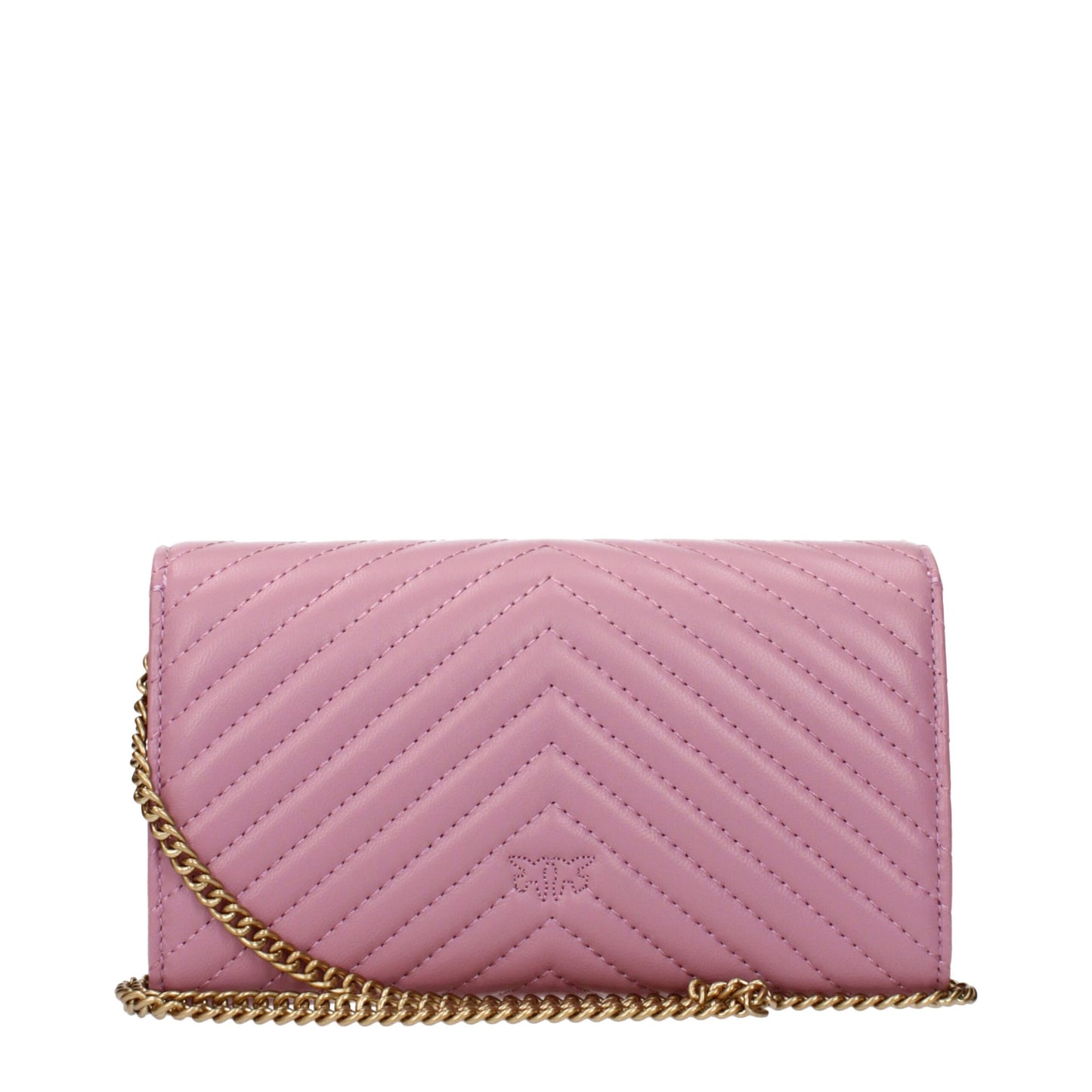 Pink Leather Clutch Bag