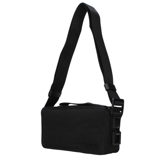 Black Fabric Crossbody Bag