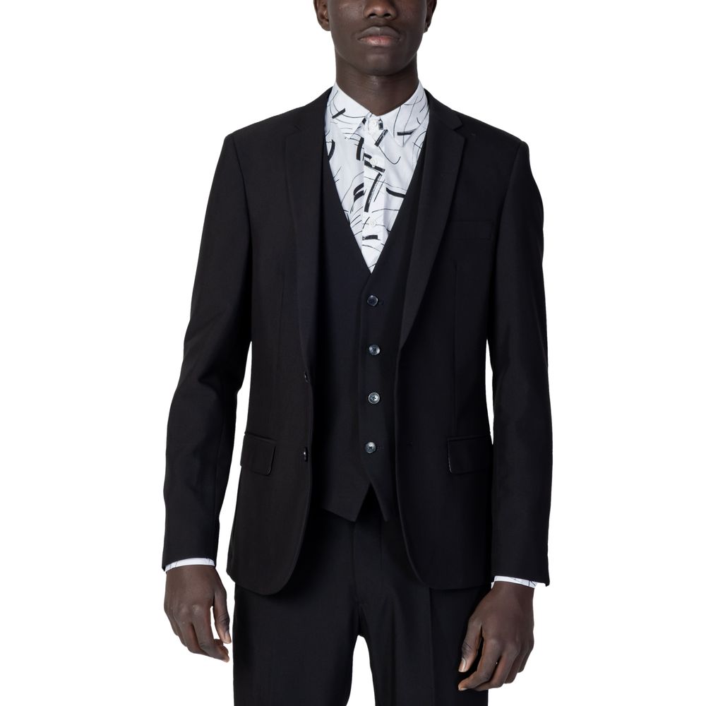 Black Polyester Blazer