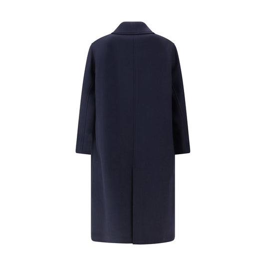 Blue Fleece Wool Coat