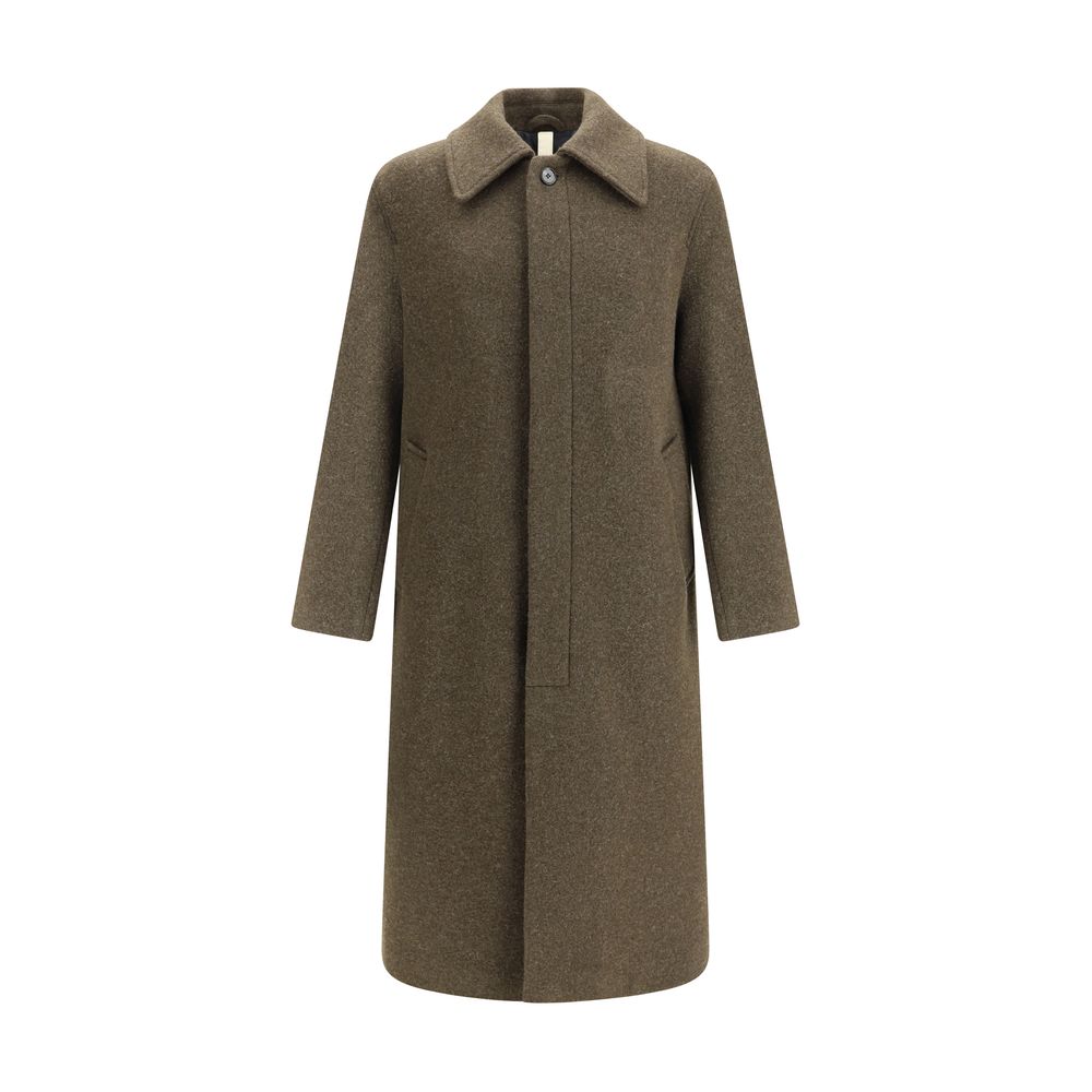 Green Fleece Wool Coat